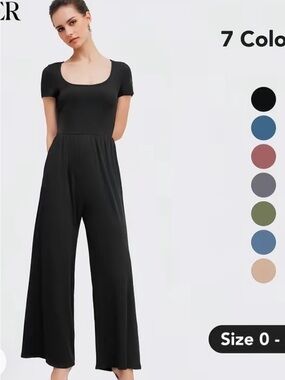 Cider Black Wide-Leg Jumpsuit Pants